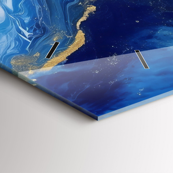 Zegar poziomy Niebieski marmur