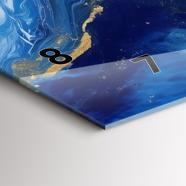 Zegar poziomy Niebieski marmur