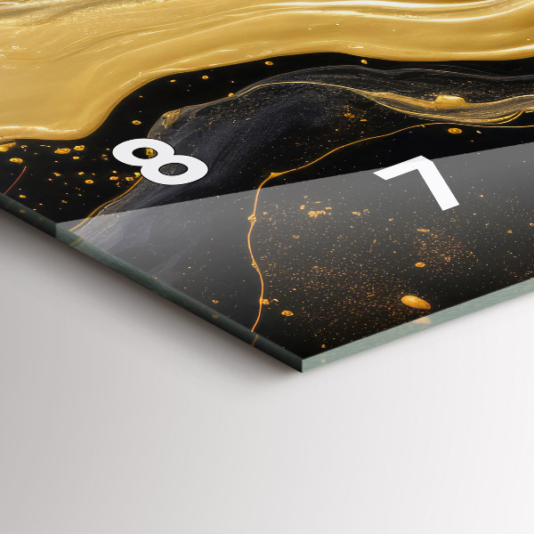 Zegar poziomy Złoty marmur