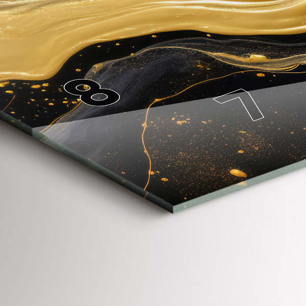 Zegar poziomy Złoty marmur