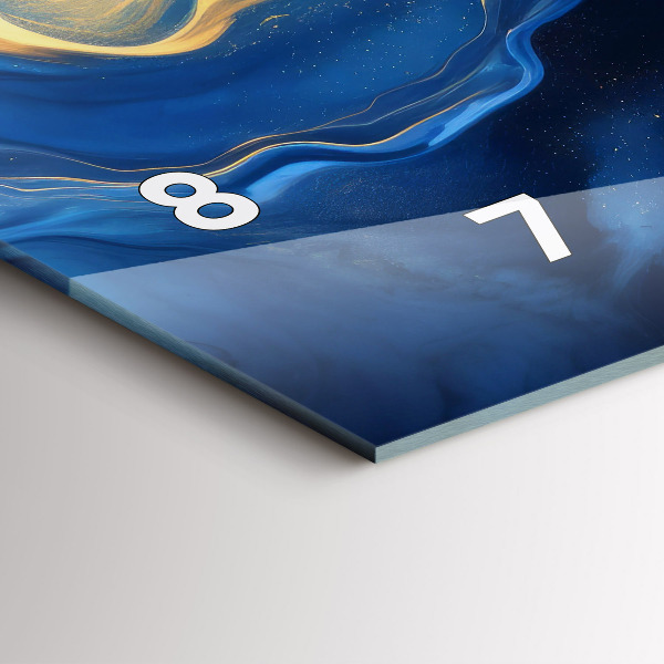 Zegar poziomy Niebieski marmur