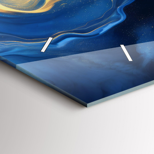 Zegar poziomy Niebieski marmur