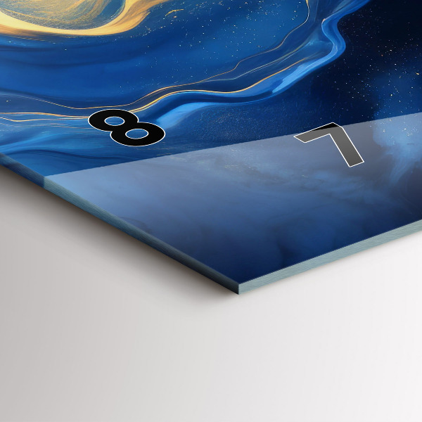 Zegar poziomy Niebieski marmur