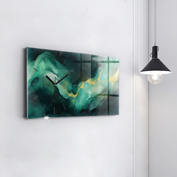 Zegar poziomy Zielony marmur