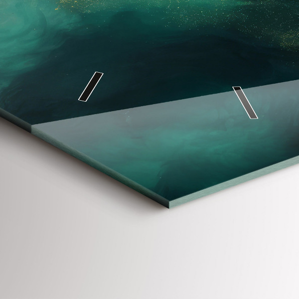 Zegar poziomy Zielony marmur