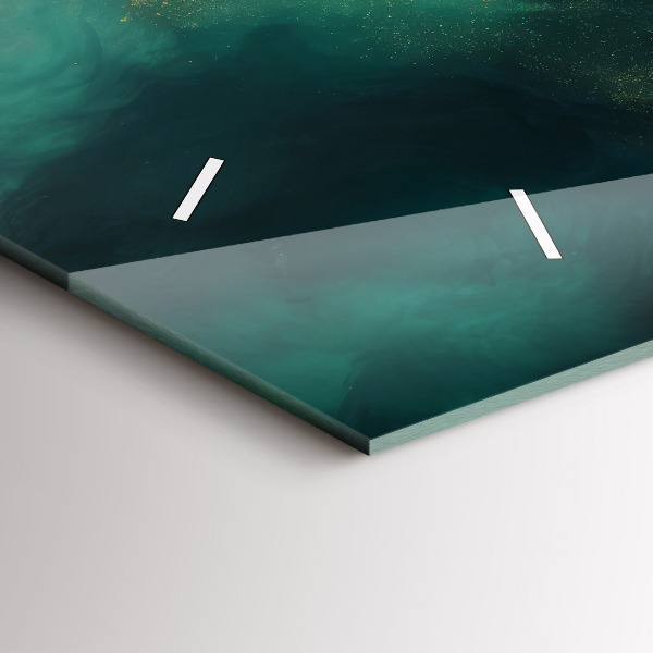 Zegar poziomy Zielony marmur