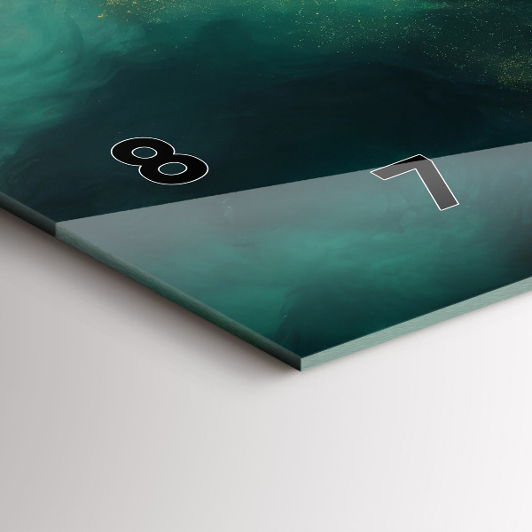 Zegar poziomy Zielony marmur