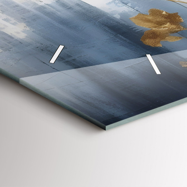 Zegar poziomy Abstrakcyjne kwiaty