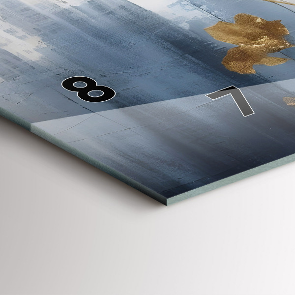 Zegar poziomy Abstrakcyjne kwiaty