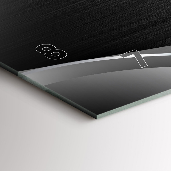 Zegar poziomy Czarno srebrne linie