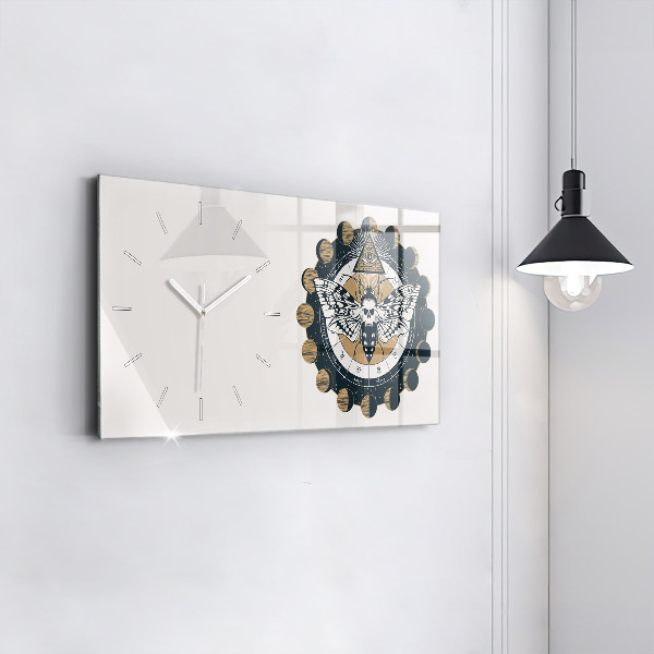 Zegar szklany poziomy Fazy księżyca i oko