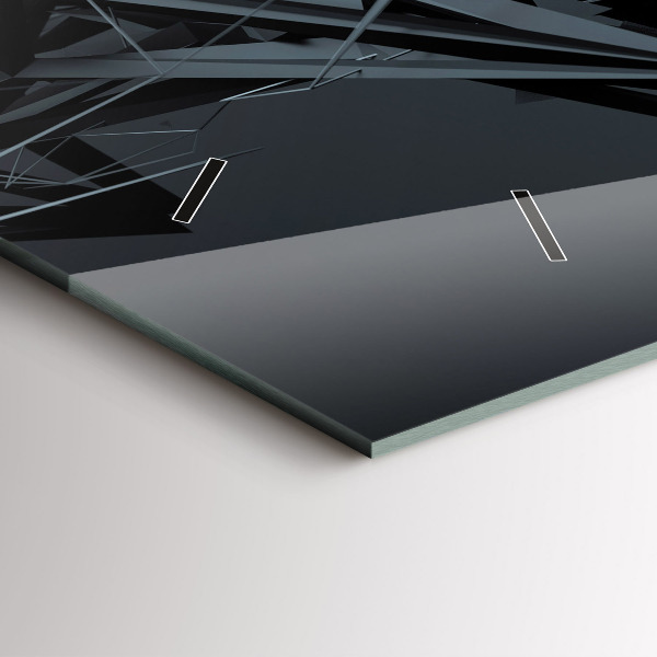 Zegar poziomy Czarna abstrakcja