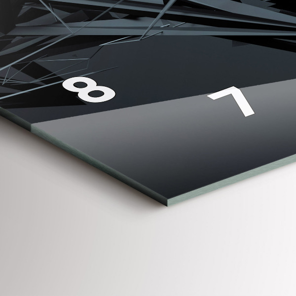 Zegar poziomy Czarna abstrakcja