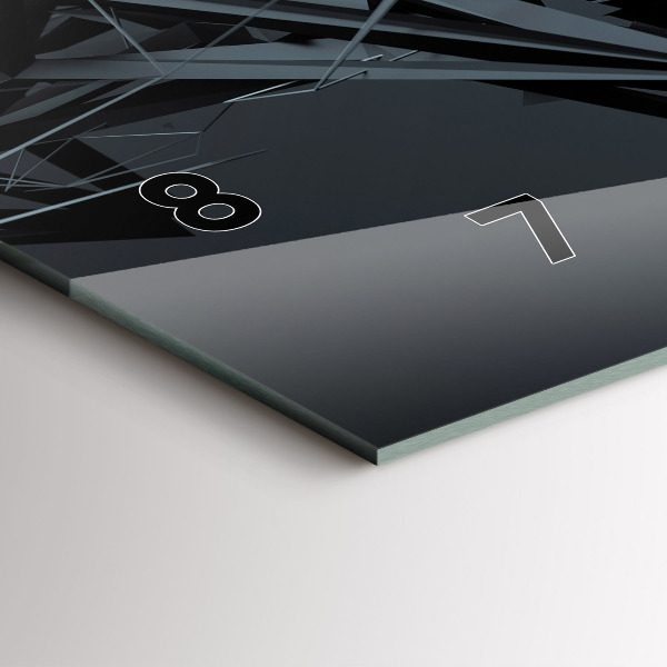 Zegar poziomy Czarna abstrakcja