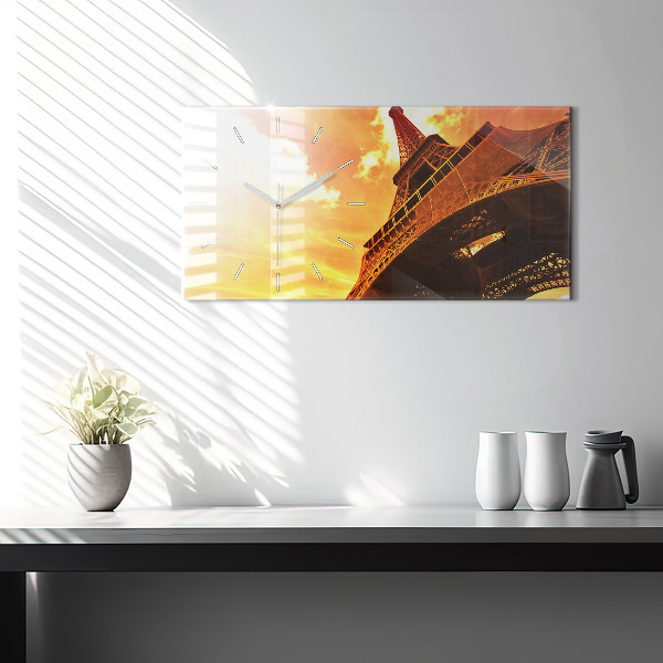 Zegar ścienny poziomy Wieża Eiffla w Paryżu