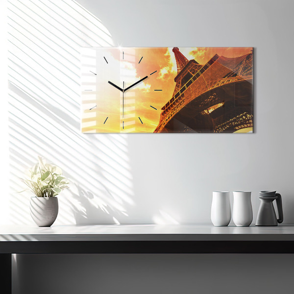Zegar ścienny poziomy Wieża Eiffla w Paryżu