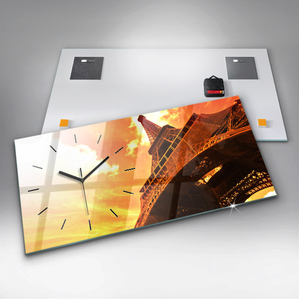 Zegar ścienny poziomy Wieża Eiffla w Paryżu