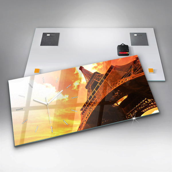 Zegar ścienny poziomy Wieża Eiffla w Paryżu