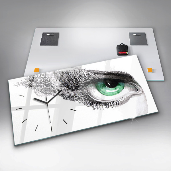 Zegar ścienny poziomy Abstrakcja oko człowieka