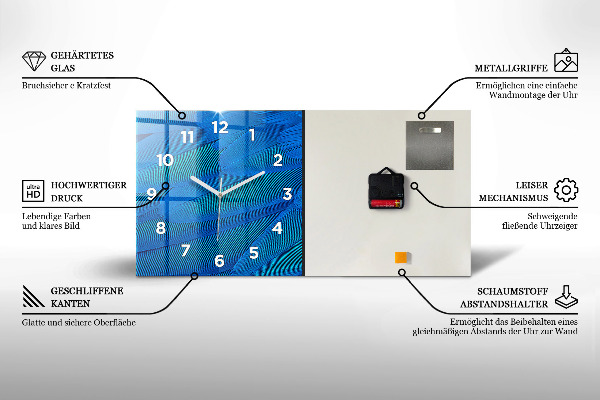 Zegar ścienny poziomy Kolorowa Papuga w locie