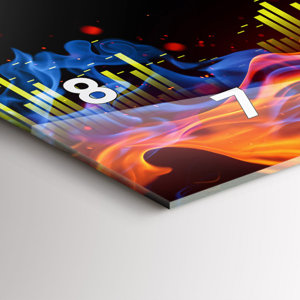 Zegar ścienny poziomy Słuchawki i fale dźwiękowe