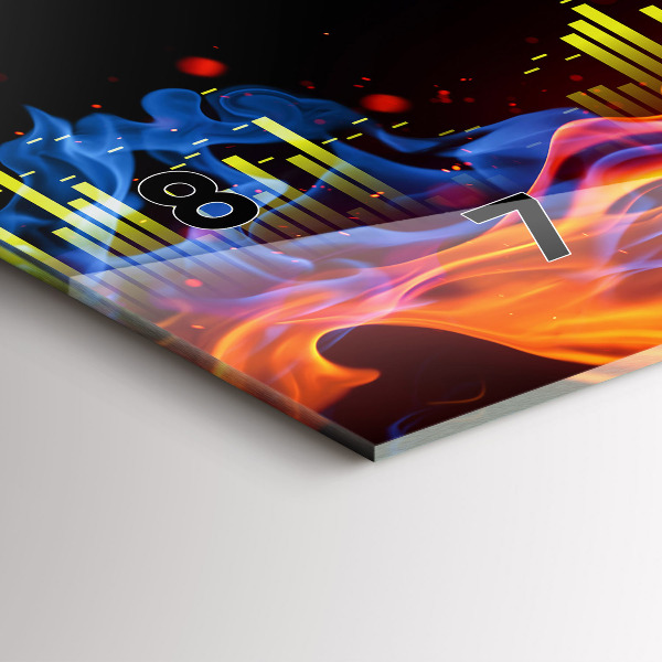 Zegar ścienny poziomy Słuchawki i fale dźwiękowe