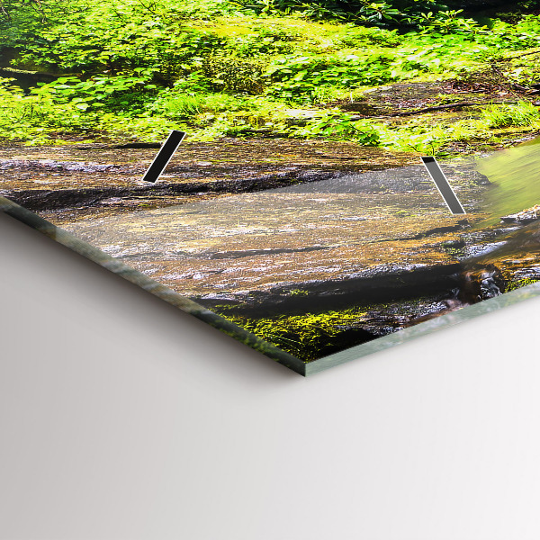 Zegar ścienny poziomy Wodospad las