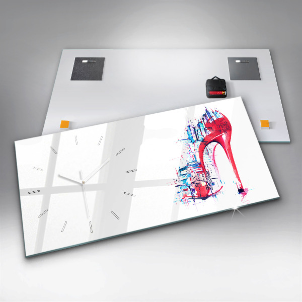 Zegar ścienny poziomy Czerwony obcas