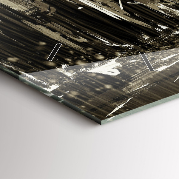 Zegar ścienny poziomy Kobieta w deszczowej nocy