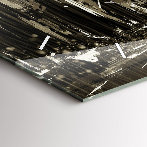 Zegar ścienny poziomy Kobieta w deszczowej nocy