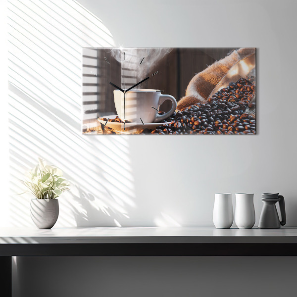 Zegar ścienny poziomy Filiżanka kawy