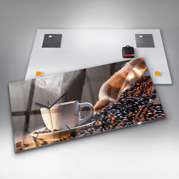 Zegar ścienny poziomy Filiżanka kawy