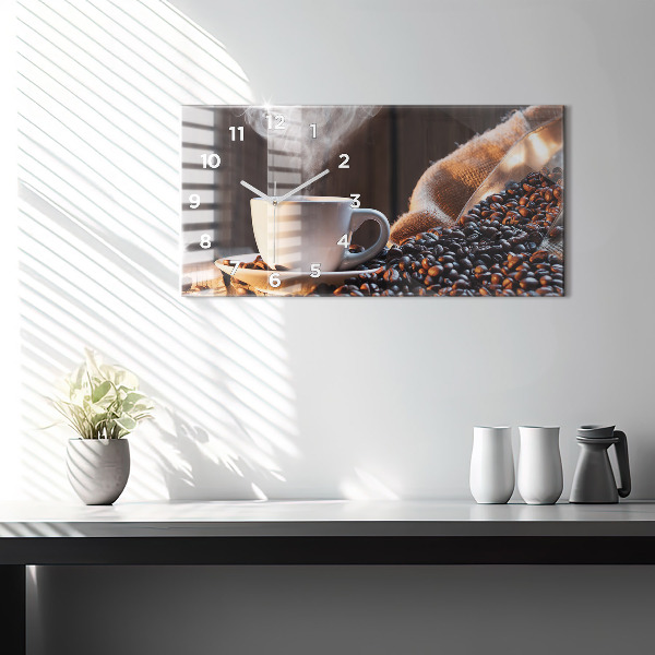 Zegar ścienny poziomy Filiżanka kawy
