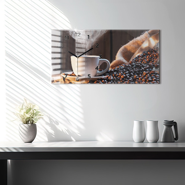 Zegar ścienny poziomy Filiżanka kawy