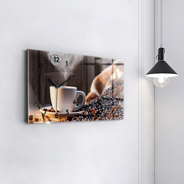 Zegar ścienny poziomy Filiżanka kawy