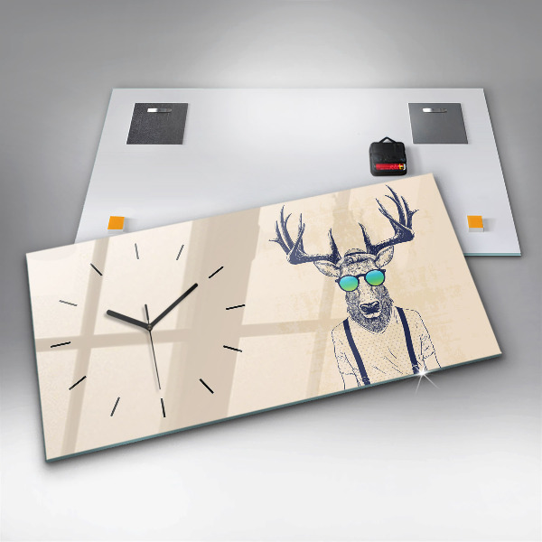 Zegar ścienny poziomy Abstrakcja jeleń