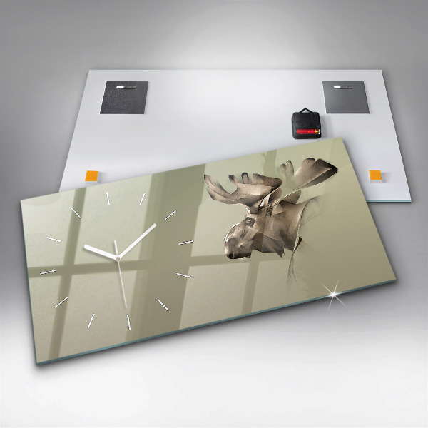 Zegar ścienny poziomy Graficzny łoś