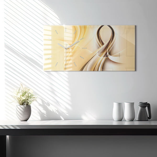 Zegar ścienny poziomy Abstrakcja fale