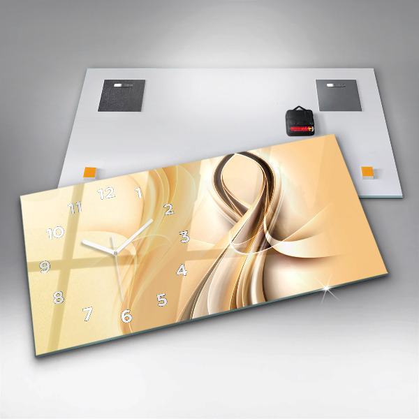 Zegar ścienny poziomy Abstrakcja fale