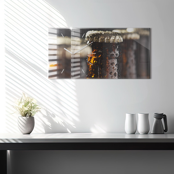 Zegar ścienny poziomy Szklane butelki