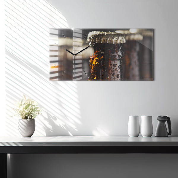 Zegar ścienny poziomy Szklane butelki