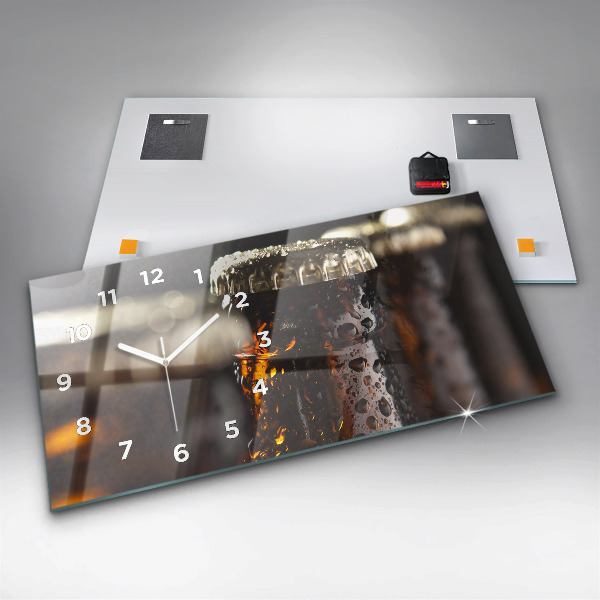 Zegar ścienny poziomy Szklane butelki