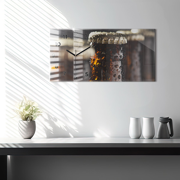 Zegar ścienny poziomy Szklane butelki