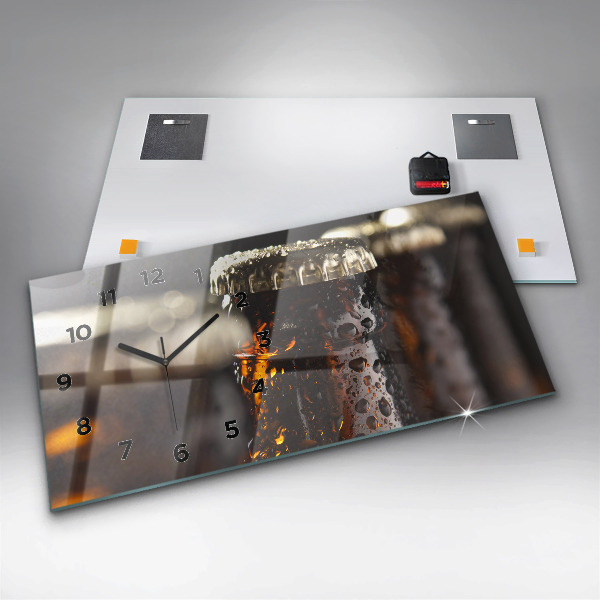 Zegar ścienny poziomy Szklane butelki