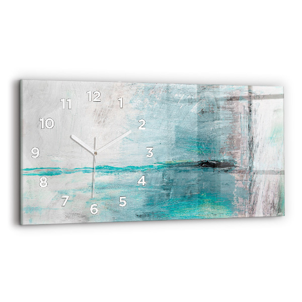 Zegar ścienny poziomy Olejna tekstura abstrakcja