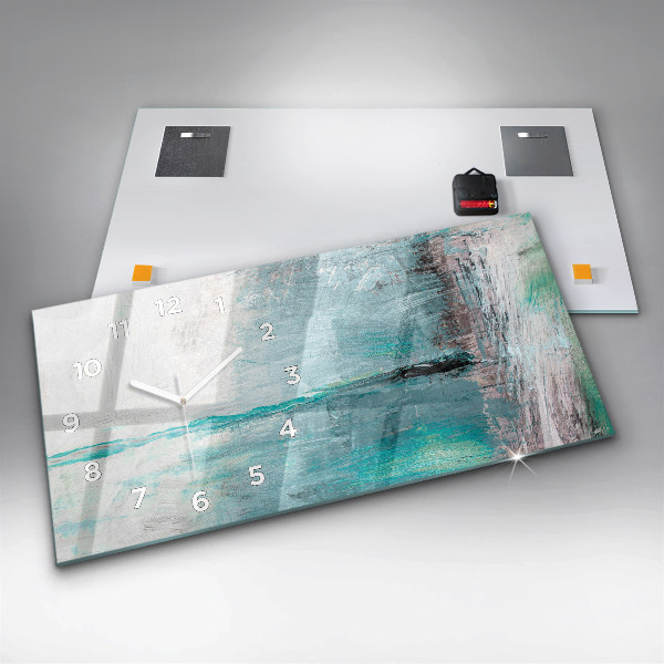 Zegar ścienny poziomy Olejna tekstura abstrakcja
