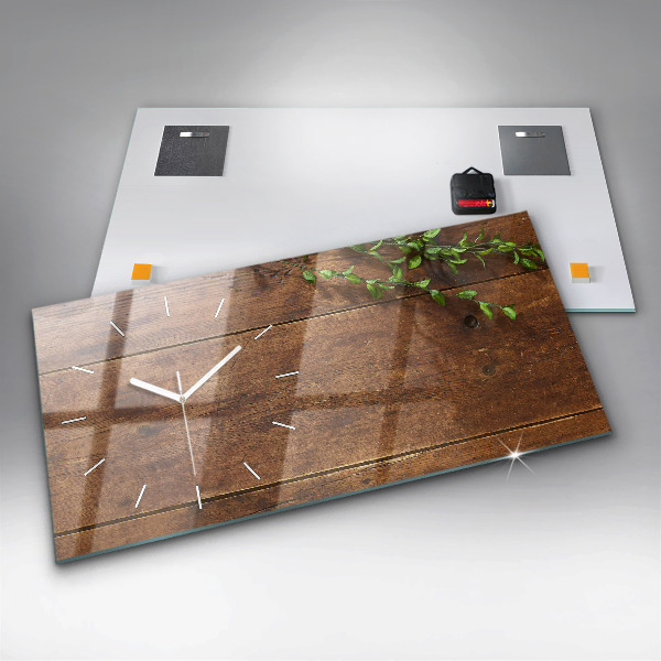 Zegar ścienny poziomy Rustykalne drewno