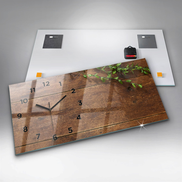 Zegar ścienny poziomy Rustykalne drewno