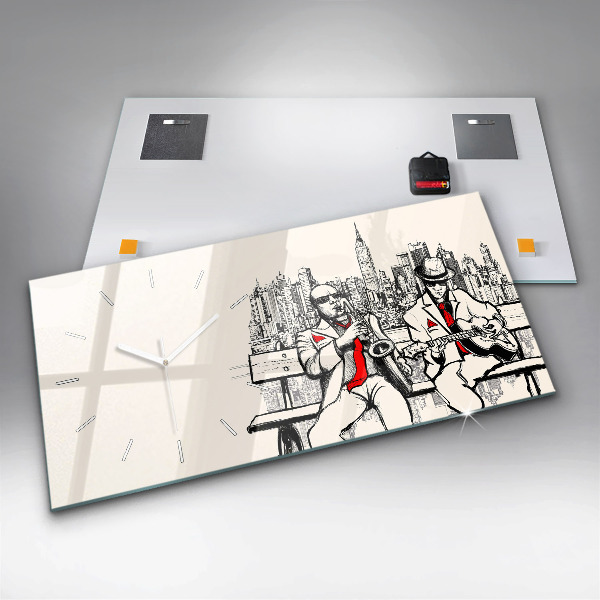 Zegar ścienny poziomy Jazz w Nowym Jorku