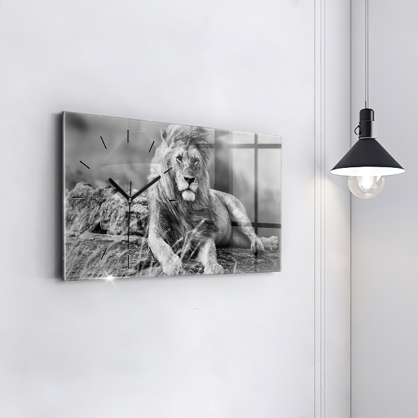 Zegar ścienny poziomy Abstrakcja - Lew